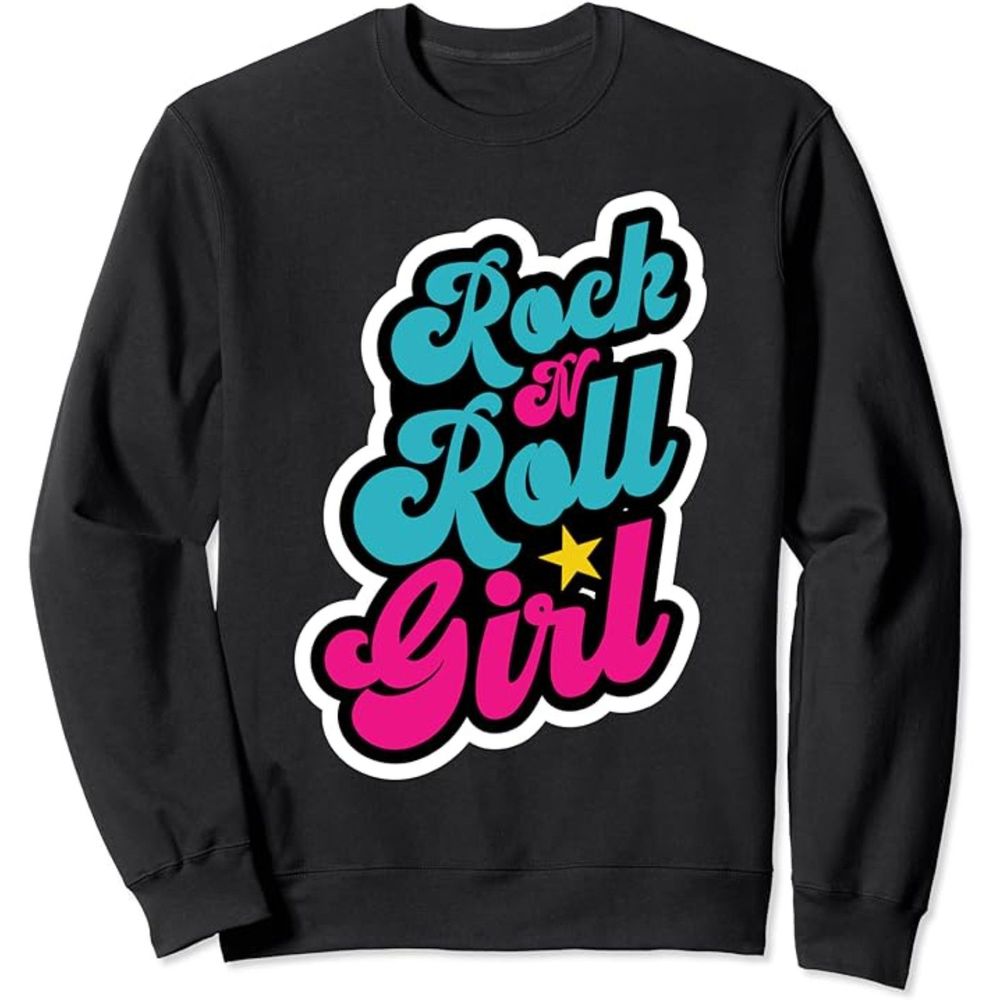 Retro Design Women's Rock N Roll Retro Costume Sweatshirt SZ L:NWOT
